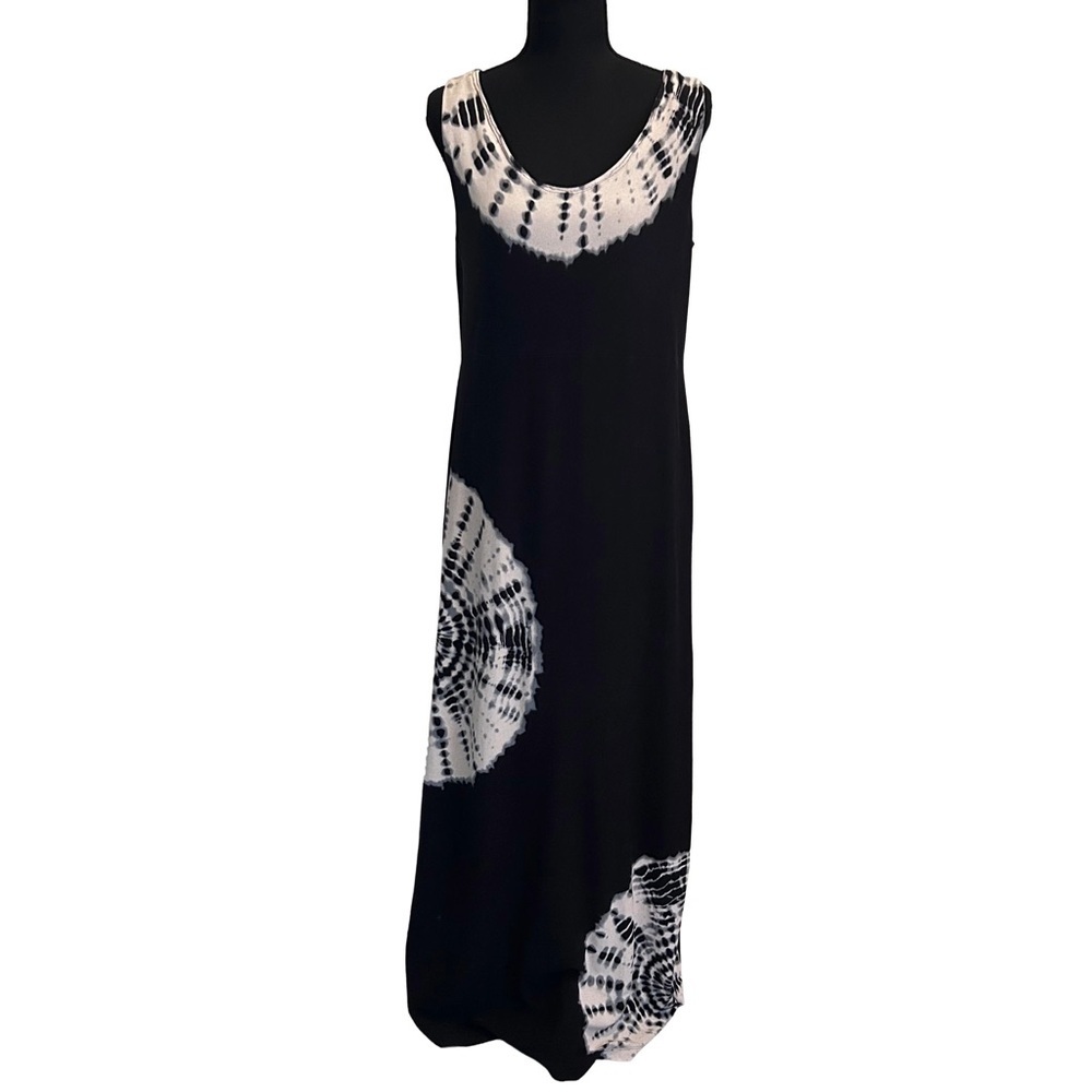Jones New York Black and White Tie Dye Maxi Dress Size M